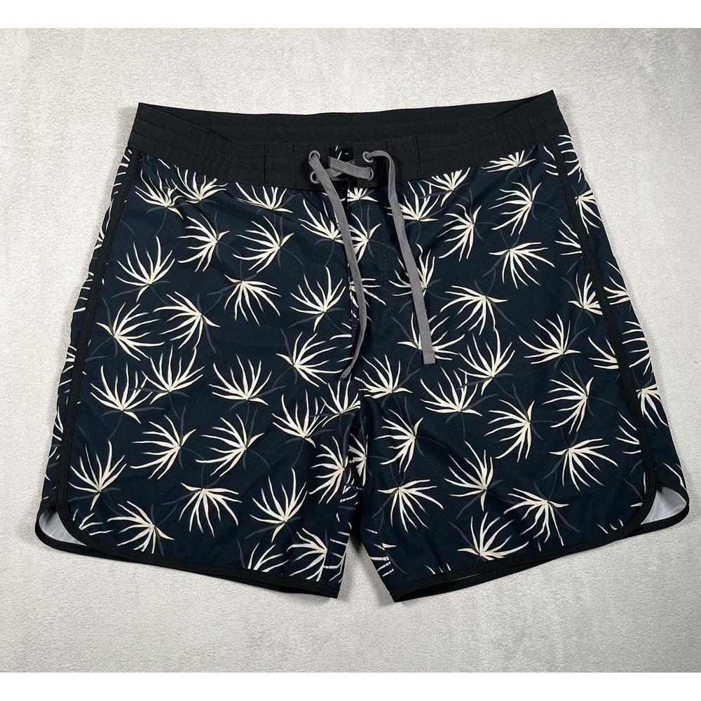 prAna Vintage 6" Swim Trunks Surfing Boardshorts Size 33‎ Black Bloom N10-13
